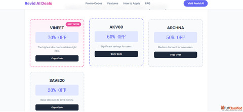 Revid AI Promo Code SAVE20 - Instant 20 Discount for New Users