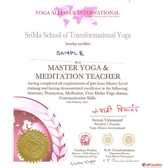 Yoga Alliance International South America - Certified Yoga Teacher Training