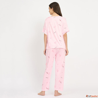 Women Night Suit Cotton Pyjama Set Soft Comfortable Sleepwear Nightwear Lounge Wear Set