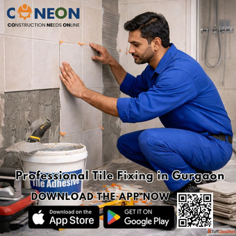 Expert Tile Fixing Near Me Tile Flooring For Offices in Gurgaon - Book on CONEON