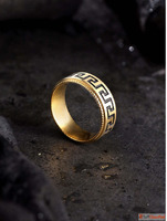 Buy Golden Stainless Steel Pattern Ring For Men Online By Je...