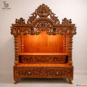Buy Handcrafted Wooden Temple for Home