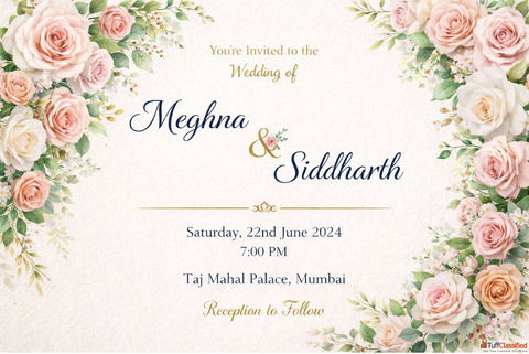 Floral Digital Wedding Invitation Templates Elegant E-Invites by Manav Invites