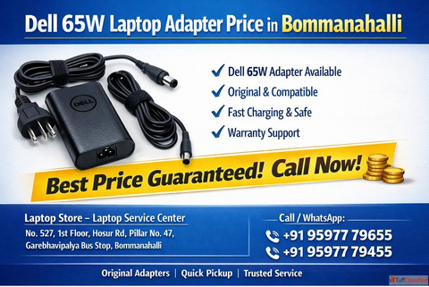 Dell 65W Laptop Adapter Price in Bommanahalli - Best Deal