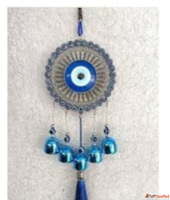 Evil Eye Wall Hanging Decorative Ornament Set Blue and Silve...