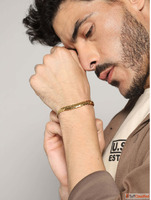 Buy Golden Cuban Stainless Steel Bracelets For Men By Jewelo...