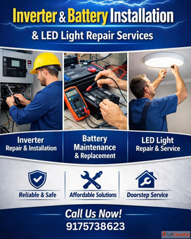Electrical Repairing Services Inverter Battery Installation LED Light Repair at Home