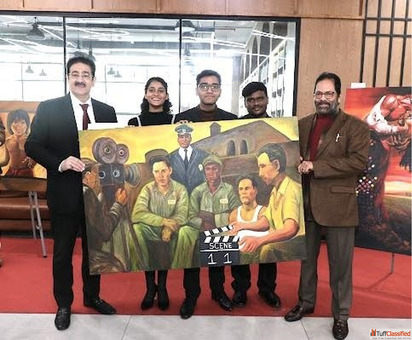 AAFT School of Fine Arts Presents Painting to Former Union Minister Mukhtar Abbas Naqvi Representing