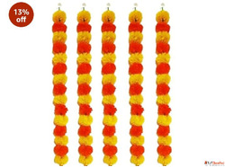 Artificial Marigold Flower Garland Orange and Yellow 5 Stran...
