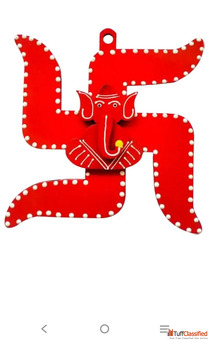 Red Cat Wall Art Decor with White Dotted Border Modern Decorative Metal Sculpture