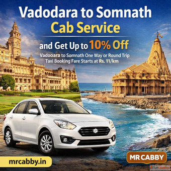 Vadodara to Somnath Cab Service at Affordable Fare