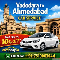 Reliable Vadodara to Ahmedabad Cab Service - Book Today