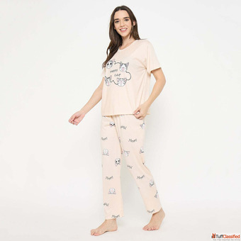 Get Stylish Premium Women night Suit Set- With Soft Cotton Fabric Best Sleepwear for women