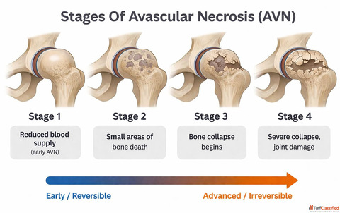 Stages of Avascular Necrosis Hip - Symptoms Treatment