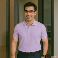 Formal Lavender T Shirt Men Polo Collar Office Wear Tee