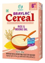 Braylac Rice Moong Dal Cereal for Babies 6-24 Months Baby Nutrition Cereals First Solid Food for Bab