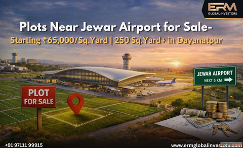 Plots Near Jewar Airport for Sale - Starting 65000Sq.Yard 250 Sq.Yard in Dayanatpur