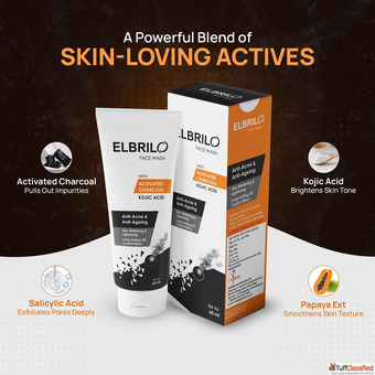 Elbrilo Face Wash Deep Clean with Charcoal Papaya Power