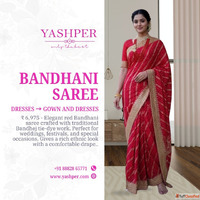 Elegant Bandhani Saree for Women Designer Ethnic Wear for We...