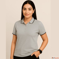 Grey Polo T Shirt Formal for Women Office Wear