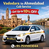 Hire Taxi from Vadodara to Ahmedabad - Get 10 Off with Mrcab...