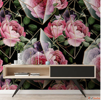Vintage Peony Floral Wallpaper and Stick Wall Mural for Home...
