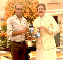 Writer Murari Gupta Presents His Books to Dr. Sandeep Marwah...