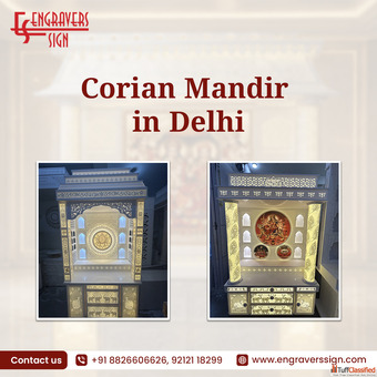 Corian Mandir in Delhi for Elegant and Modern Home Temples