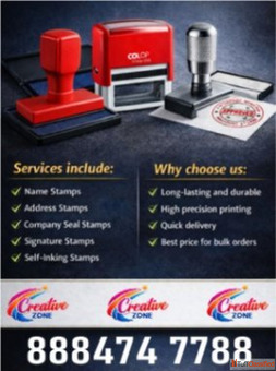 Rubber Stamp Rs. 100- Clear and Sharp Impressions Contact Creative Zone 459