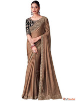 Elegant Sheer Drape with Designer Thread Detailing Festive P...