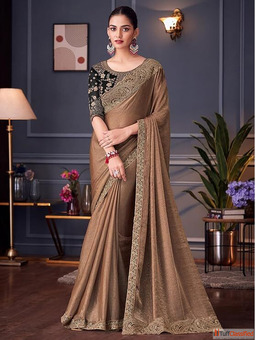 Elegant Sheer Drape with Designer Thread Detailing Festive Party Wear Ethnic Outfit Set