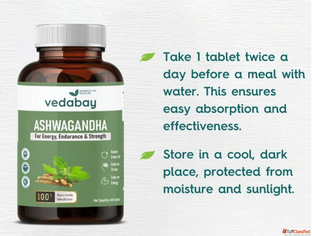 Buy Ayurvedic Vedabay Ashwagandha Tablets for Stress Sleep Strength