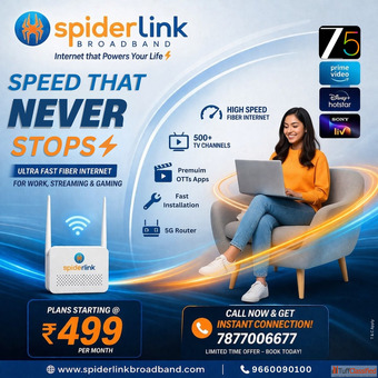 Best Broadband Connection in Jaipur Spiderlink Fiber Broadband