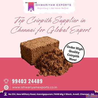 Bulk Cocopeat Blocks Exporter with High Water Retention in Chennai