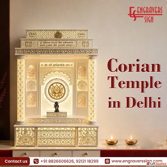 Corian Temple in Delhi for Modern Spiritual Interiors