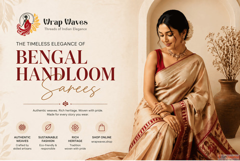 Wrap Waves - Premium Bengal Handloom Sarees Authentic Sustainable