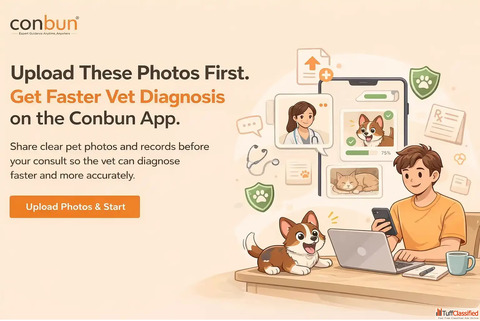 Upload These Photos First. Get Faster Vet Diagnosis on Conbun App