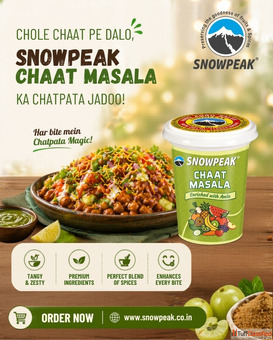 Snowpeak Chaat Masala Powder Enriched with Amla - Premium Tangy Spice Blend