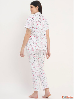 Premium and Stylish Women Night Suit Set with Comfortable Fabric and Relaxed fit Soft Breathable Sle