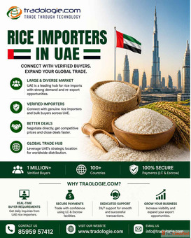 Rice Importers in UAE - Connect with Verified Bulk Buyers Export Opportunities