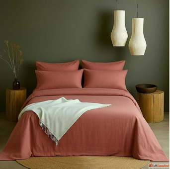 Shop Autumn Ember Cotton Bedsheets with Pillowcases on Zenalyaa