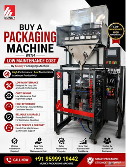 Buy Packaging Machine with Low Maintenance Cost - Munky Packaging Machine