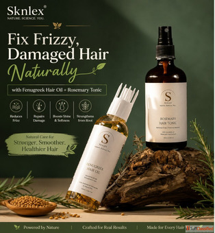 Fix Frizzy Damaged Hair Naturally with Fenugreek Hair Oil Rosemary Tonic Sknlex