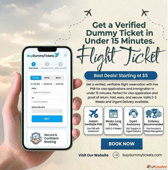 Get a 100 verifiable flight itinerary and dummy ticket for Schengen US and UK visas starting at just