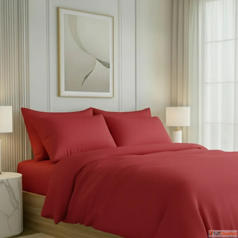 Buy Zenalyaa Nirvana Collection Bedsheet In Cherry Red Online