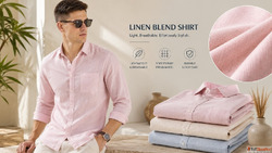 Ataraxia Men's 100 Pure Linen Shirt Breathable Full Hal...