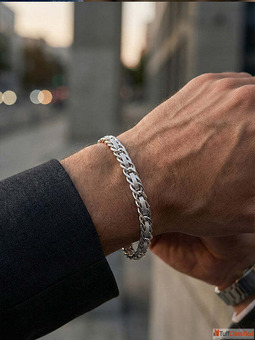 Silver Hand Bracelet for Men in 925 Sterling Silver