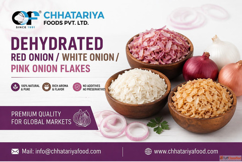Dehydrated Red Onion Flakes - Chhatariya Foods Pvt. Ltd.