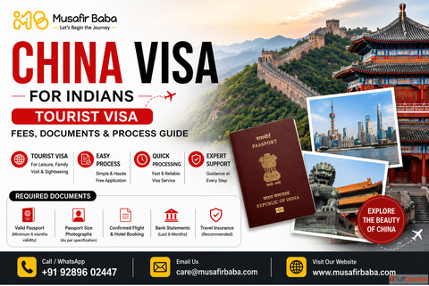 China Visa for Indians - Tourist Visa Fees Documents Process Guide