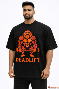 Gym Enthusiast Iron Will No Limits Oversized Quirky Tshirt For Men